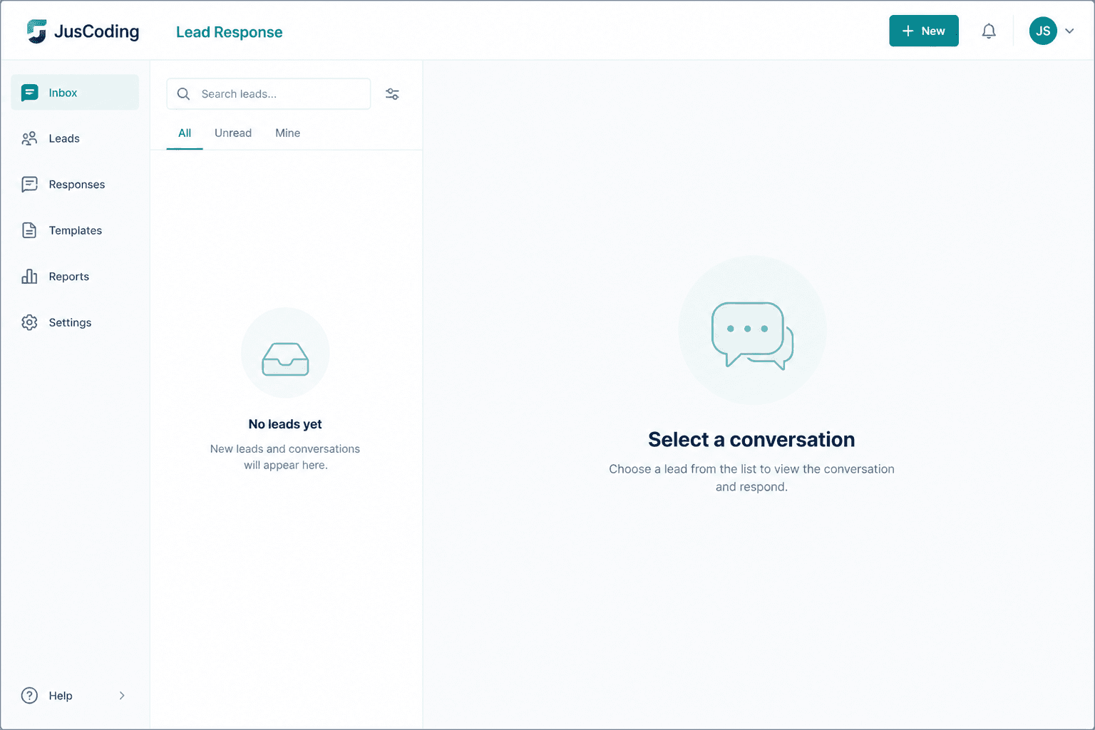 JusCoding Lead Response product inbox
